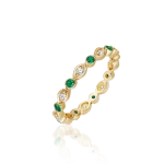 Emerald and diamond ring in gold