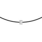 Black string bracelet with diamonds – letter E
