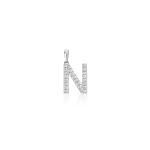 Diamond pendant in gold – letter N
