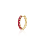 Ruby mono earring in gold