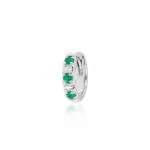 Diamond and emerald mono earring in gold