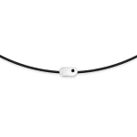 Black string bracelet with black diamond