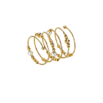 YANA NESPER wrap pearl ring in gold CHARMANT