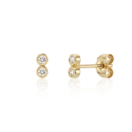 Aukso auskarai su apvaliais deimantais (0,10 ct)
