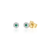 Emerald and diamond earrings in gold