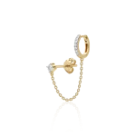 Diamond mono earring in gold (stud and hoop)