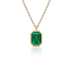 Aukso pakabukas su 1,41 ct smaragdu ir grandinėle