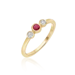 Ruby and diamond ring in gold