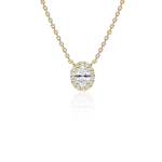 Oval diamond necklace in gold