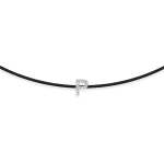 Black string bracelet with diamonds – letter P