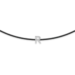 Black string bracelet with diamonds – letter R