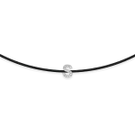 Black string bracelet with diamonds – letter S