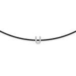 Black string bracelet with diamonds – letter U