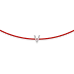 Red string bracelet with diamonds – letter V