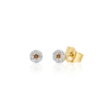 Cognac and white diamond earrings in gold