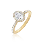 Oval diamond ring in gold