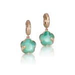 PASQUALE BRUNI green agate, moonstone and diamond earrings in gold PETIT JOLI LUNAIRE