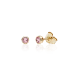 Pink tourmaline studs in gold