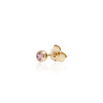 Pink tourmaline mono stud in gold