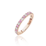 Pink sapphire and white diamond ring in gold