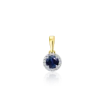 Sapphire and diamond pendant in gold