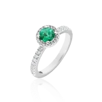 Emerald and diamond ring in gold