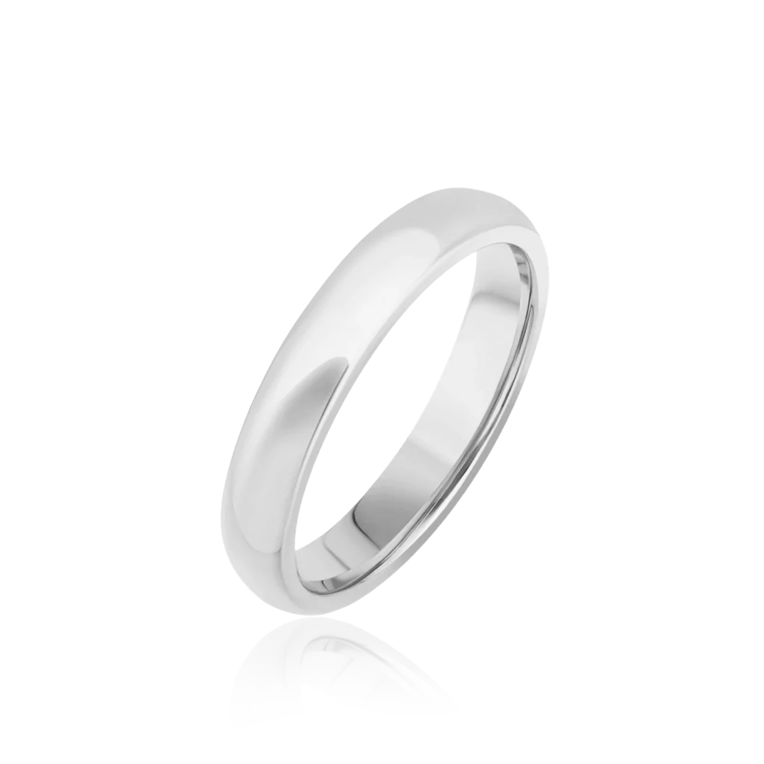 Balto aukso vestuvinis žiedas, 4.5 mm pločio