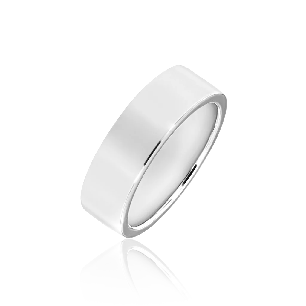 Balto aukso vestuvinis žiedas, 5.8 mm pločio