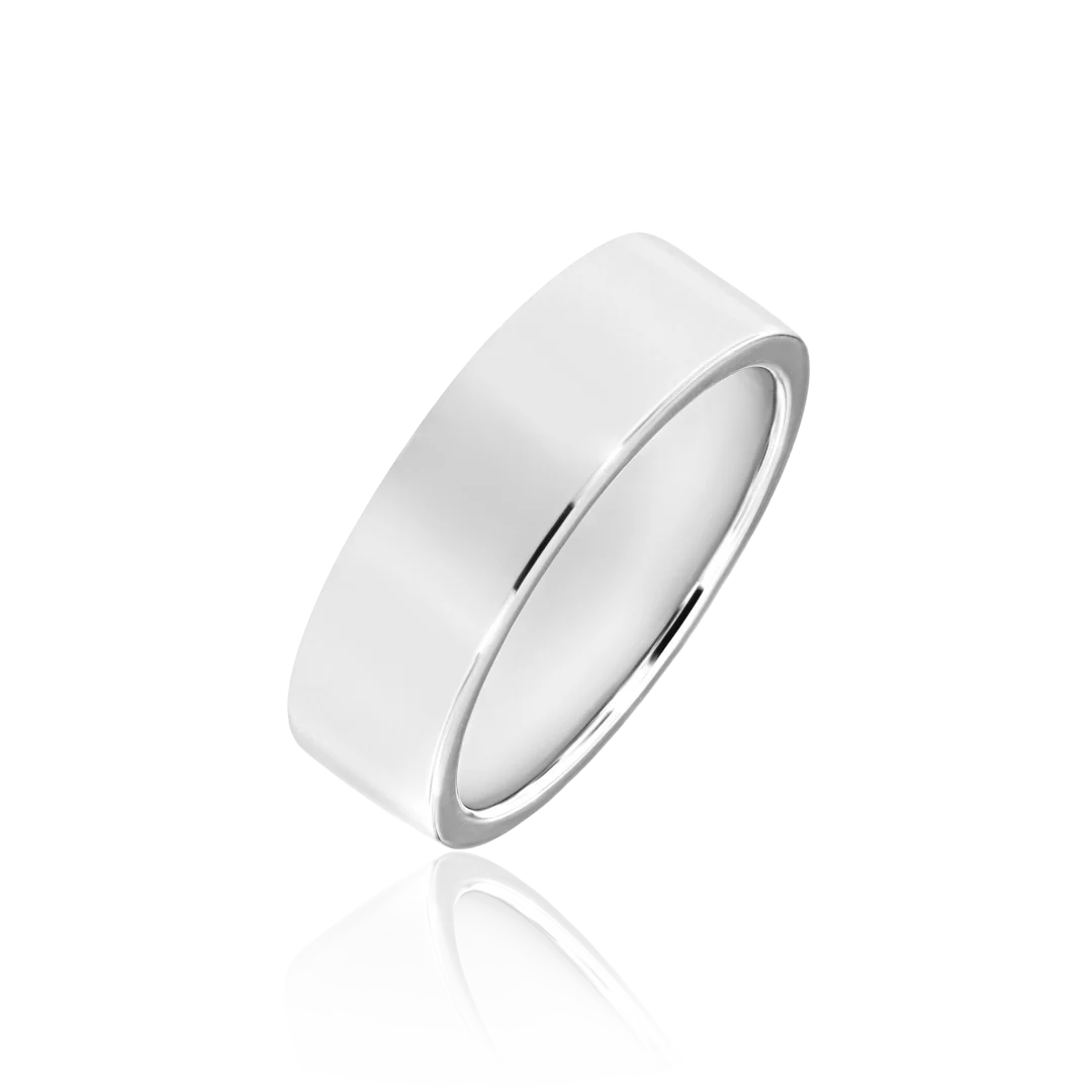 Balto aukso vestuvinis žiedas, 5.8 mm pločio